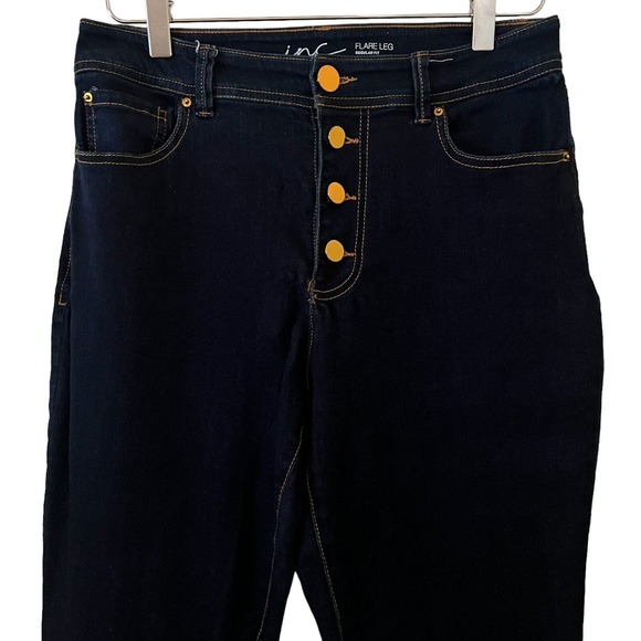 INC International Concepts Flare Leg Regular Fit Stretchy Button Fly Jeans - 8 - Picture 2 of 8